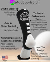 MadSportsStuff socks Volleyball Logo Crew Socks (multiple colors)
