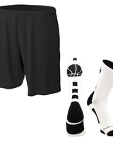 MadSportsStuff socks White/Black / Small Youth Basketball Shorts & Socks Set – Athletic Performance Gear for Boys & Girls