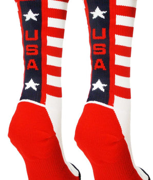 MadSportsStuff socks White/Red/Navy / Large USA Pride Athletic Crew Socks - Limited Edition