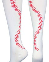 MadSportsStuff socks White/Red / X-Large Softball Socks with Stitches Over the Calf (multiple colors)