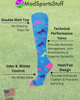 MadSportsStuff socks Wild Horses Equestrian Athletic Over the Calf Socks