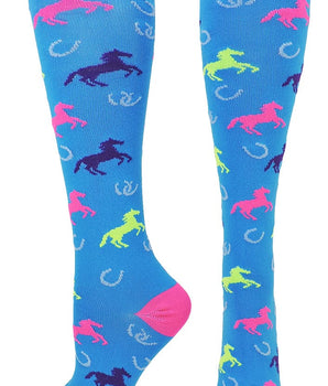MadSportsStuff socks Wild Horses Equestrian Athletic Over the Calf Socks