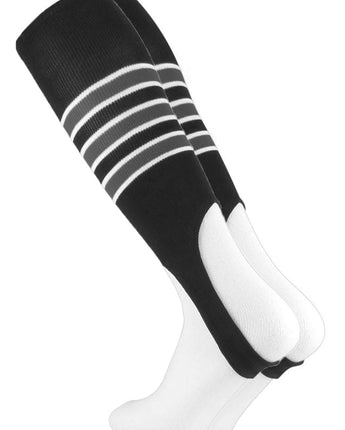 MadSportsStuff stirrups Black/Graphite/White / Large Striped Baseball Stirrups Pattern D