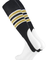 MadSportsStuff stirrups Black/Vegas Gold/White / Large Striped Baseball Stirrups Pattern D
