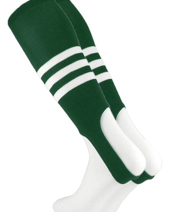 MadSportsStuff stirrups Dark Green/White / Large Striped Baseball Stirrups Pattern B