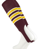 MadSportsStuff stirrups Maroon/Gold/White / Large Striped Baseball Stirrups Pattern D