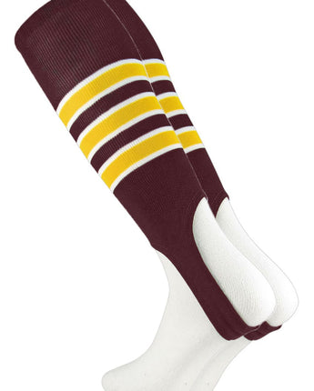 MadSportsStuff stirrups Maroon/Gold/White / Large Striped Baseball Stirrups Pattern D