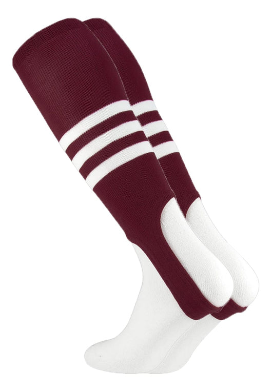MadSportsStuff stirrups Maroon/White / Large Striped Baseball Stirrups Pattern B