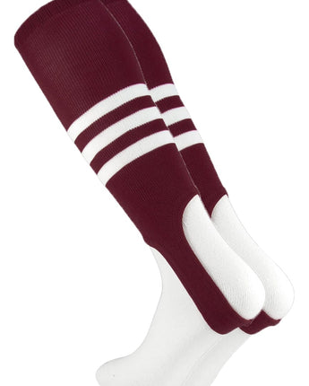 MadSportsStuff stirrups Maroon/White / Large Striped Baseball Stirrups Pattern B