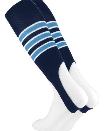 MadSportsStuff stirrups Navy/Columbia Blue/White / Large Striped Baseball Stirrups Pattern D