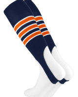 MadSportsStuff stirrups Navy/Orange/White / Large Striped Baseball Stirrups Pattern D