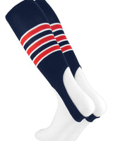 MadSportsStuff stirrups Navy/Scarlet/White / Medium Striped Baseball Stirrups Pattern D