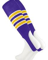 MadSportsStuff stirrups Purple/Gold/White / Large Striped Baseball Stirrups Pattern D