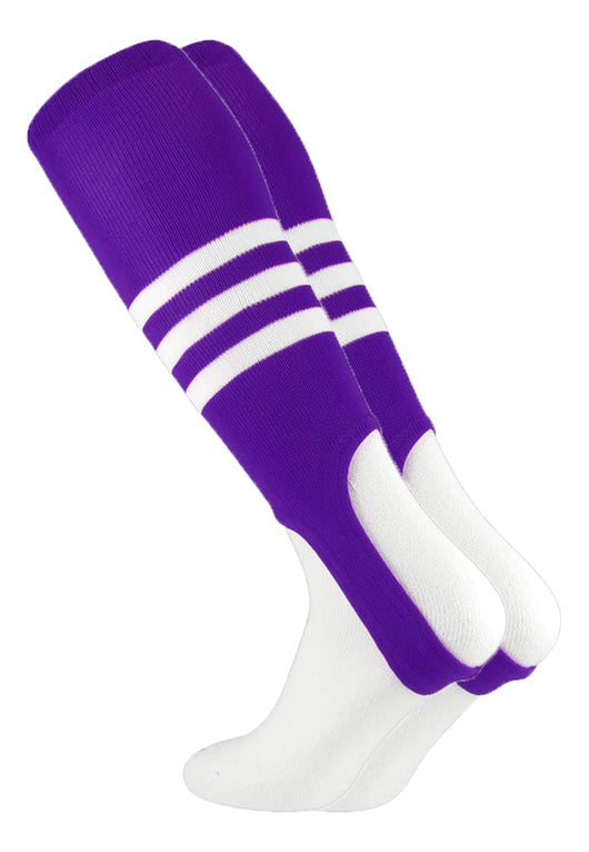 MadSportsStuff stirrups Purple/White / Large Striped Baseball Stirrups Pattern B