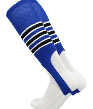 MadSportsStuff stirrups Royal/Black/White / Medium Striped Baseball Stirrups Pattern D