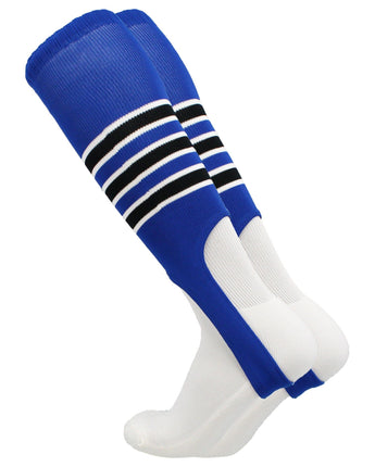 MadSportsStuff stirrups Royal/Black/White / Medium Striped Baseball Stirrups Pattern D