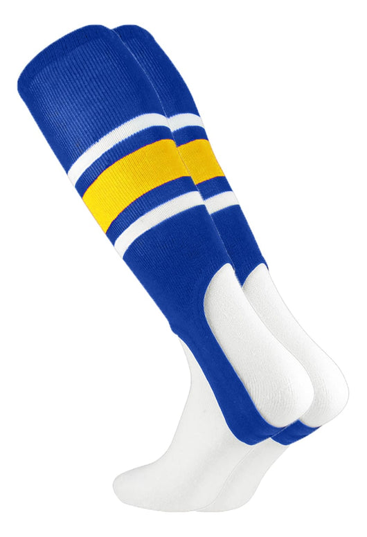 MadSportsStuff stirrups Royal/Gold/White / Large Striped Baseball Stirrups Pattern E