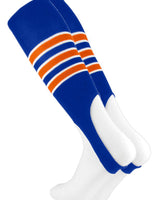 MadSportsStuff stirrups Royal/Orange/White / Large Striped Baseball Stirrups Pattern D