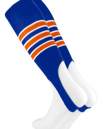 MadSportsStuff stirrups Royal/Orange/White / Large Striped Baseball Stirrups Pattern D