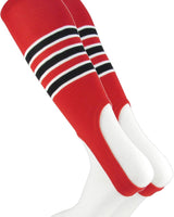 MadSportsStuff stirrups Scarlet/Black/White / Large Striped Baseball Stirrups Pattern D