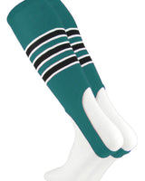MadSportsStuff stirrups Teal/Black/White / Large Striped Baseball Stirrups Pattern D