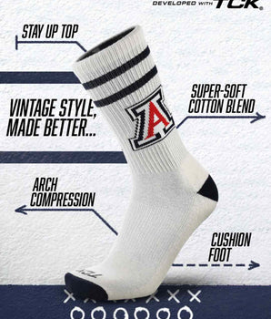Arizona Wildcats | Vintage | NCAA Mens and Womens Soft Cotton Sock