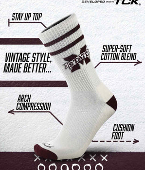 Mississippi St. Bulldogs | Vintage | NCAA Mens and Womens Soft Cotton Sock