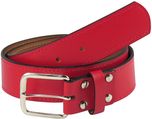 TCK belt Scarlet Red / 42" Premium Leather Baseball Belts Softball Belts