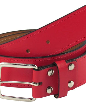 TCK belt Scarlet Red / 42" Premium Leather Baseball Belts Softball Belts