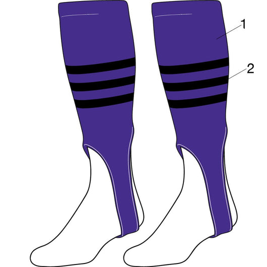 TCK customizable socks Base/Stripes/Cut Length / Small Custom Baseball Stirrups Pattern B