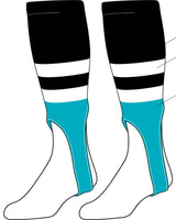 TCK customizable socks Base/Top/Stripes/Cut Length / Small Custom Baseball Stirrups Pattern G