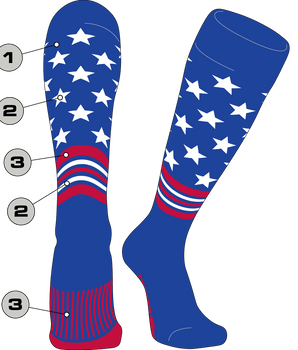TCK customizable socks Custom Baseball and Softball Socks - Dugout Freedom Pattern