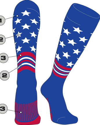TCK customizable socks Custom Baseball and Softball Socks - Dugout Freedom Pattern