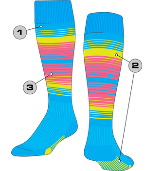 TCK customizable socks Custom Baseball and Softball Socks - Dugout Striped Bold Pattern
