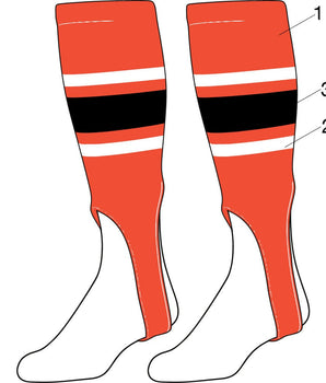 TCK customizable socks Custom Baseball Stirrups Pattern E