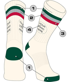 TCK customizable socks Custom Crew Socks Vintage Triple Bold Stripe