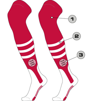 TCK customizable socks Custom Dugout Over the Knee Baseball Stirrup Socks Pattern B