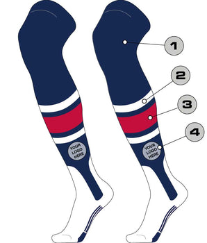 TCK customizable socks Custom Dugout Over the Knee Baseball Stirrup Socks Pattern E