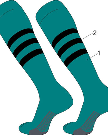 TCK customizable socks Custom Dugout Striped Baseball Socks Pattern B