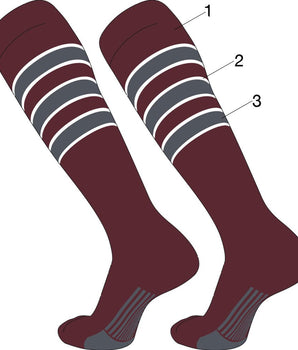 TCK customizable socks Custom Dugout Striped Baseball Socks Pattern D