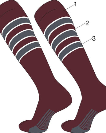 TCK customizable socks Custom Dugout Striped Baseball Socks Pattern D