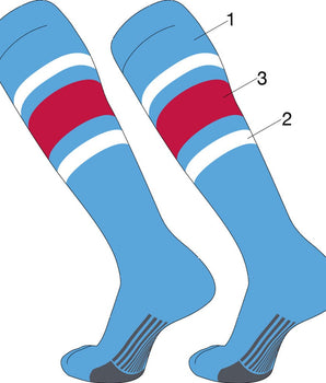 TCK customizable socks Custom Dugout Striped Baseball Socks Pattern E