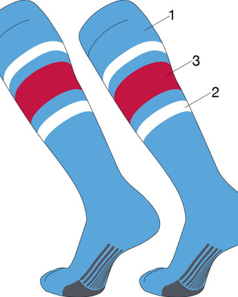 TCK customizable socks Custom Dugout Striped Baseball Socks Pattern E