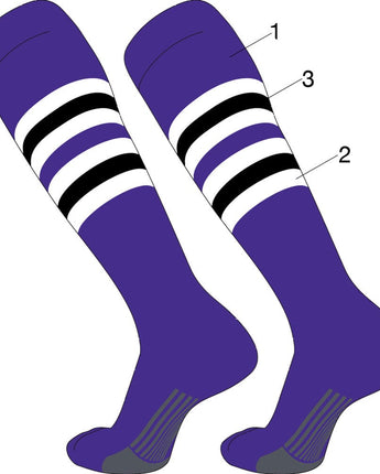 TCK customizable socks Custom Dugout Striped Baseball Socks Pattern I