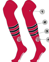 TCK customizable socks Custom Dugout Striped Over the Knee Baseball Socks Pattern D