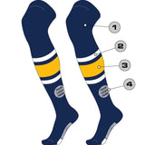 TCK customizable socks Custom Dugout Striped Over the Knee Baseball Socks Pattern E
