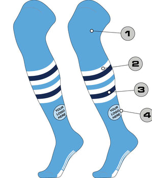 TCK customizable socks Custom Dugout Striped Over the Knee Baseball Socks Pattern I