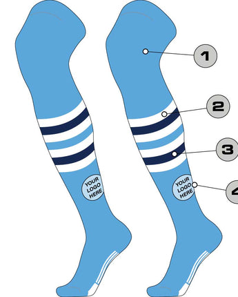 TCK customizable socks Custom Dugout Striped Over the Knee Baseball Socks Pattern I
