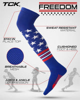 TCK customizable socks Custom Over the Knee Baseball and Softball Socks - Dugout Freedom Pattern
