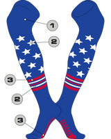 TCK customizable socks Custom Over the Knee Baseball and Softball Socks - Dugout Freedom Pattern